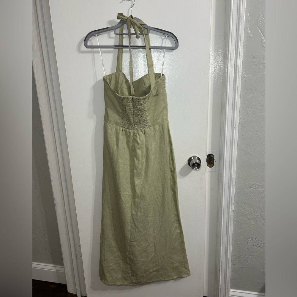 Reformation Solana Green Linen Dress - Picture 6 of 12